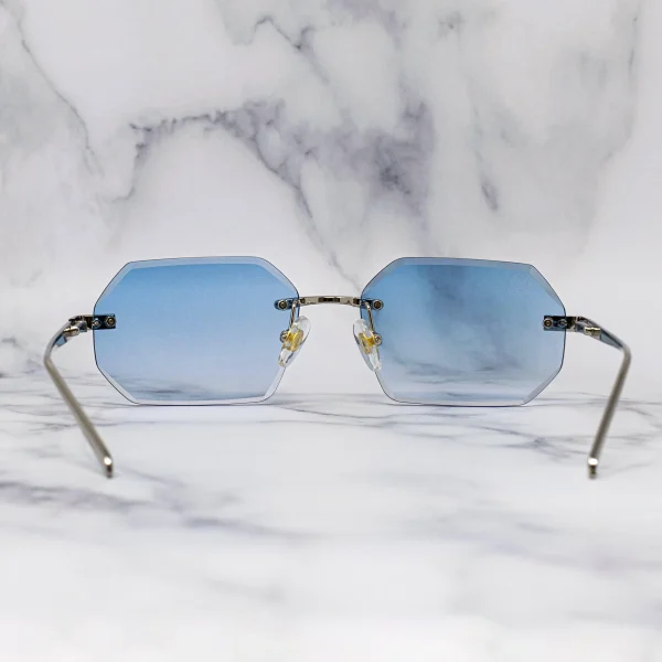 LMA 2159 Popular Europe Classic Men Top Quality Silver Metal UV400 Gradient Women Custom Shades Rimless Polygon Sunglasses 2024 - Image 2