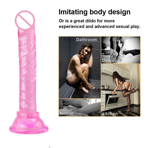 Real Women's Dildo Soft Jelly Penis Sucker Lesbian Masturbator for Vagina Anal Plug Woman Dildo's Adult Sex Toys Sex Shop - Image 3
