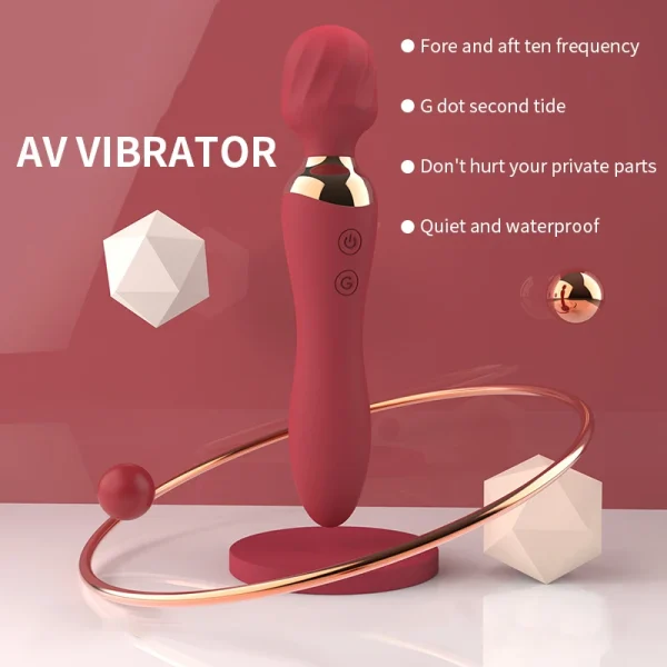 Custom Outlet Powerful Female Vibrator Wand Massager 24 Modes Double Head Wand Vibrator Clit Stimulator Sex Toys Adult Sex Toys - Image 3