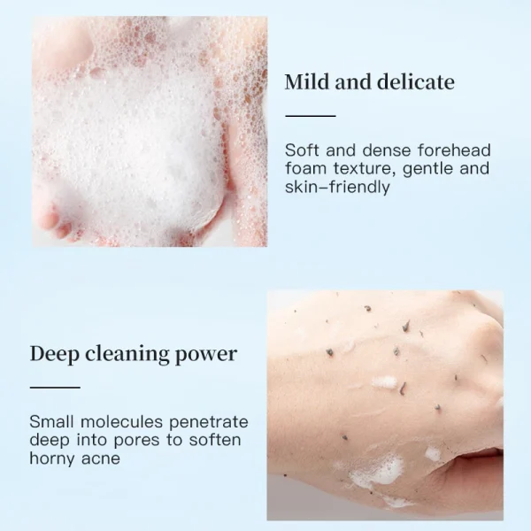 FATAZEN Anti Acne Shrink Pores Salicylic Acid Cleanser Foaming Face Wash Gentle Amino Acid Facial Cleansing Mousse for Oily Skin - Image 3