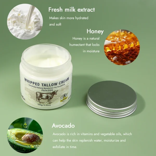 FATAZEN Wholesale Body Lotions Vitamins Face Care Cosmetic Korean Skin Care Products Makeup Peptides OEM Beef Tallow Balm - Image 4