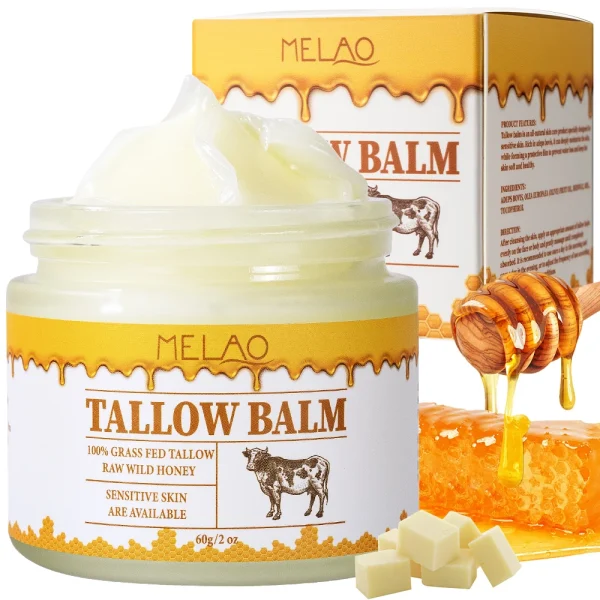 Organic Natural Hydrating Dry Skin Soothing Moisturizing Face Grass-fed for Skin Care Balm Beef Tallow Cream Tallow Moisturizer - Image 4
