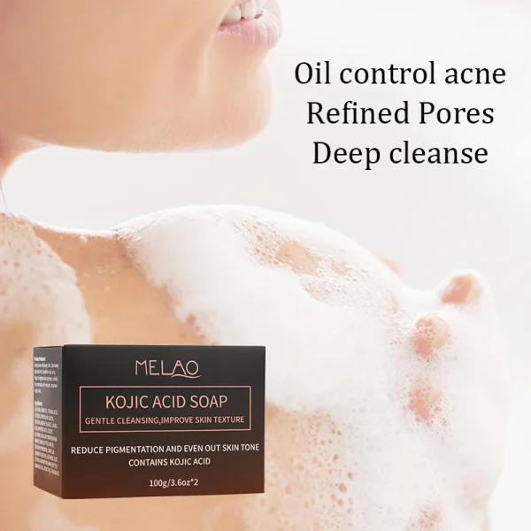 2023 Wholesale in Stock Kojic San Best Popular Brightening Whitening Acne Treatment Soap Skin Lightening Soap - Image 4