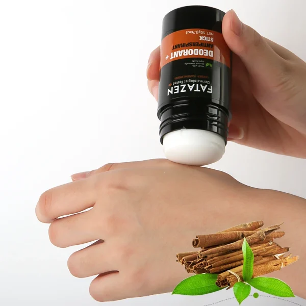 FATAZEN Organic Armpit Deodorization Balm Perfume 100% Natural Antiperspirant Stick Amber Sandalwood 2-in-1 Deodorant Stick - Image 5