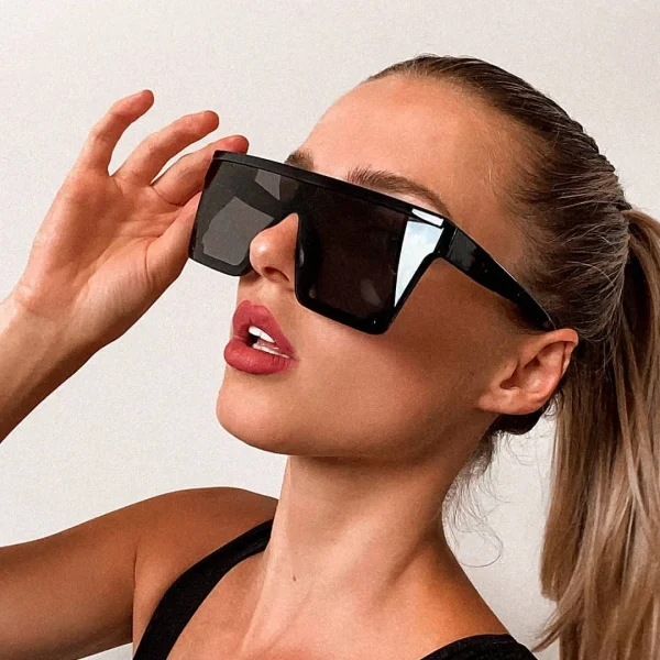 2025 Factory Custom Logo Oversized Square Sunglasses Men Women High Quality Mirror Lens Sun Glasses - Image 2