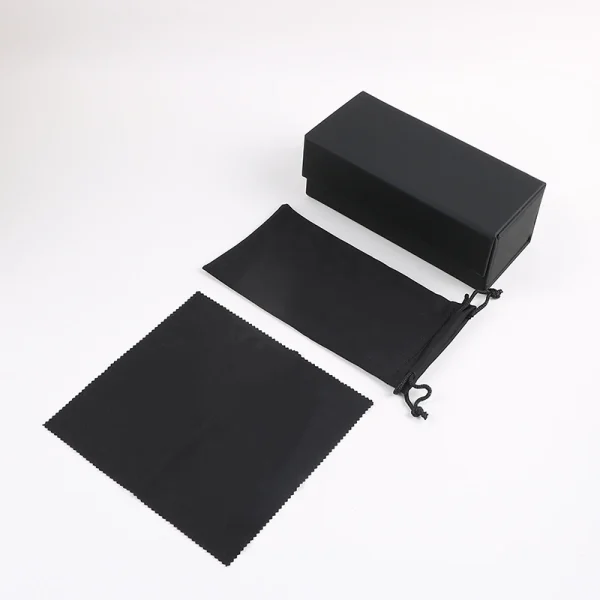 Custom Logo Luxury Popular Black Foldable Glasses Box PU Leather Sunglasses Packing Stock Eyeglasses Case & Bag - Image 6