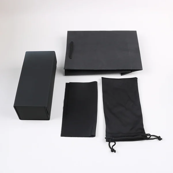 Custom Logo Luxury Popular Black Foldable Glasses Box PU Leather Sunglasses Packing Stock Eyeglasses Case & Bag - Image 3