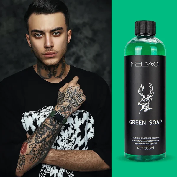 Pure Liquid Green Soap Tattoo Skin Deep Cleansing Tattoo Green Soap Tattoo Ahtercare - Image 4