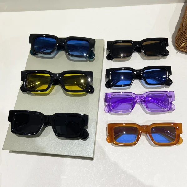 Hot Selling Luxury Brand square Punk Fashion Rectangle Sun Glasses Women Shades Men Sunglasses 2024 Custom Shades - Image 2