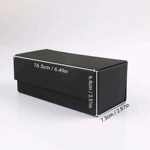 Custom Logo Luxury Popular Black Foldable Glasses Box PU Leather Sunglasses Packing Stock Eyeglasses Case & Bag - Image 2