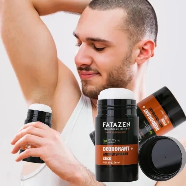 FATAZEN Organic Armpit Deodorization Balm Perfume 100% Natural Antiperspirant Stick Amber Sandalwood 2-in-1 Deodorant Stick - Image 2