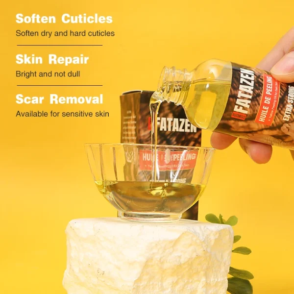 FATAZEN New Arrive Black Skin Strong Bleaching Oil Dead Skin Remover Body Face Care Extra Strong Whitening Yellow Peeling Oil - Image 5
