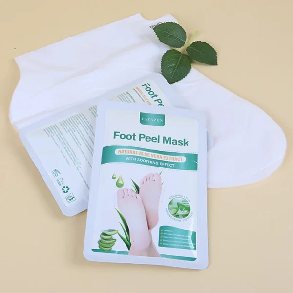 FATAZEN Private Label Organic Aloe Vera Foot Peel Mask Sheet Skincare Peeling Nourishing Exfoliating Foot Mask for Adults - Image 5
