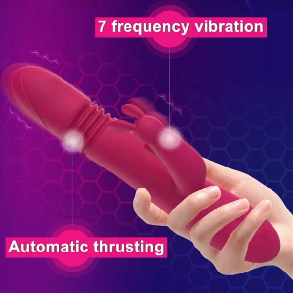 Automatic 7-Frequency Rabbit Vibrator Sex Toy with Intelligent Heating USB Power Supply - Image 2