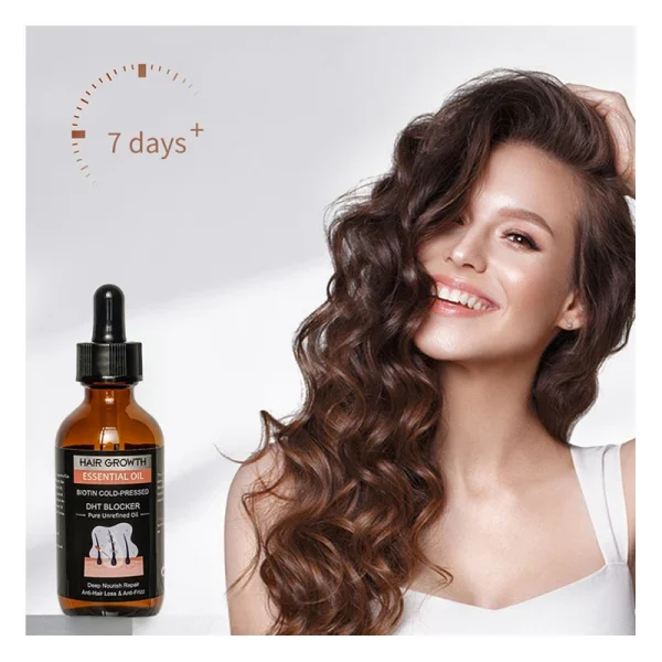 OEM 60ml 30 Days Efficient Hair Growth Moroccan Oil Anti Hair Loss Treatment Natural Organic Hair Loss Regrowth Serum