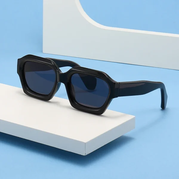 Unique Luxury Thick Frame Sun Glasses High Quality Square Rectangle Sunglasses for Men Women Custom Logo - Image 2