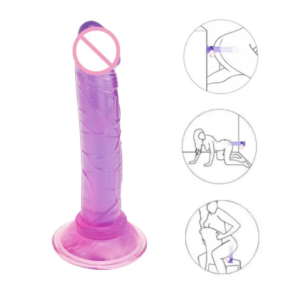 Real Women's Dildo Soft Jelly Penis Sucker Lesbian Masturbator for Vagina Anal Plug Woman Dildo's Adult Sex Toys Sex Shop - Image 5