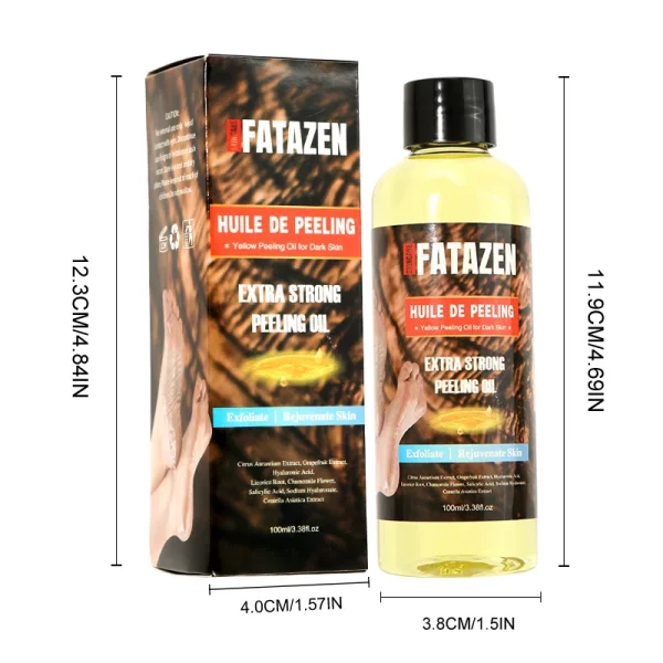FATAZEN New Arrive Black Skin Strong Bleaching Oil Dead Skin Remover Body Face Care Extra Strong Whitening Yellow Peeling Oil - Image 6