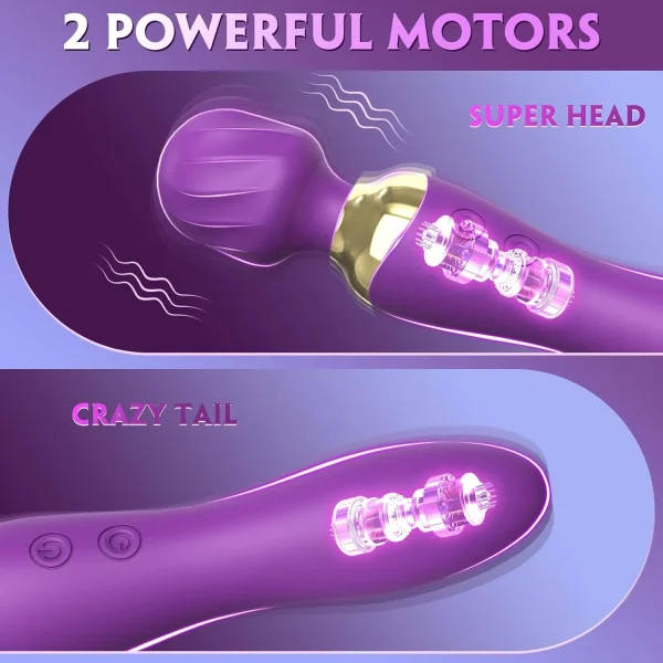 Factory Outlet Powerful Female Vibrator Wand Massager 24 Modes Double Head Wand Vibrator Clit Stimulator Sex Toys Adult Sex Toys - Image 2