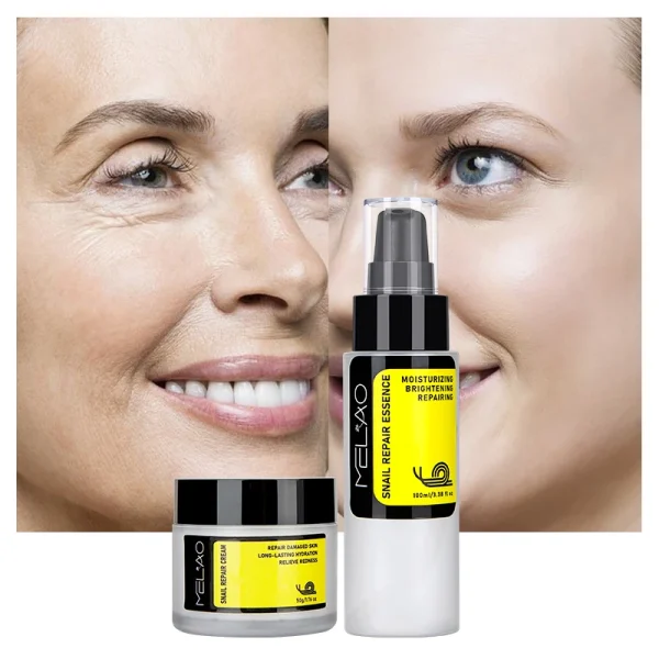 Korean Skin Care Beauty Product Cosmetic Anti Aging Vitamin c Whitening Peptides Face Care Snail Mucin Cream Serum Skin Care Set - Image 2