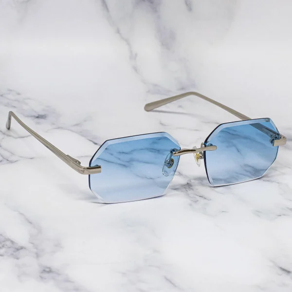 LMA 2159 Popular Europe Classic Men Top Quality Silver Metal UV400 Gradient Women Custom Shades Rimless Polygon Sunglasses 2024 - Image 4