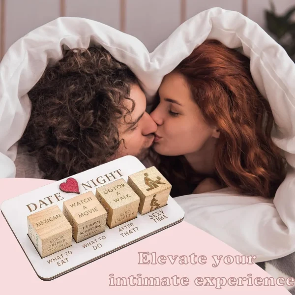Date Night Dice for Couples Fun Night Dating Decision Dice Wooden Couple Dating Fun Dice Sex Toys - Image 2