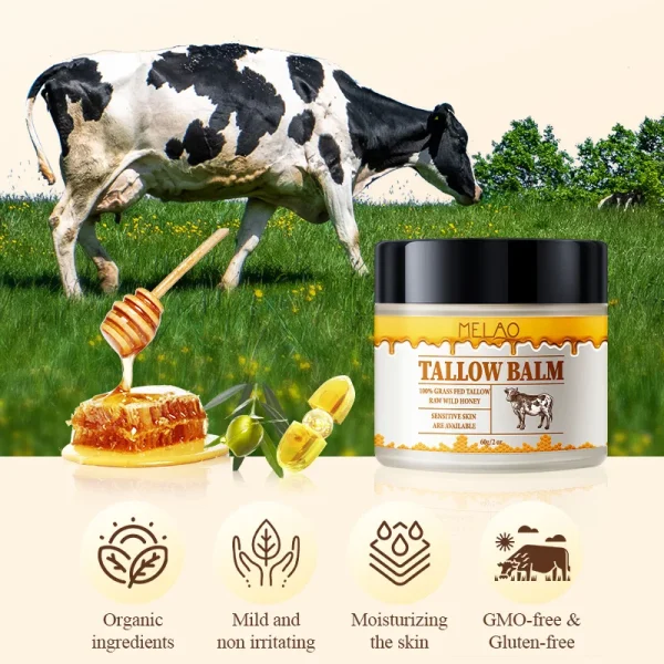 Natural Facial Private Label Body Lotions Vitamins Face Care Cosmetic Korean Skin Care Products Makeup Peptides Beef Tallow Balm - Image 5