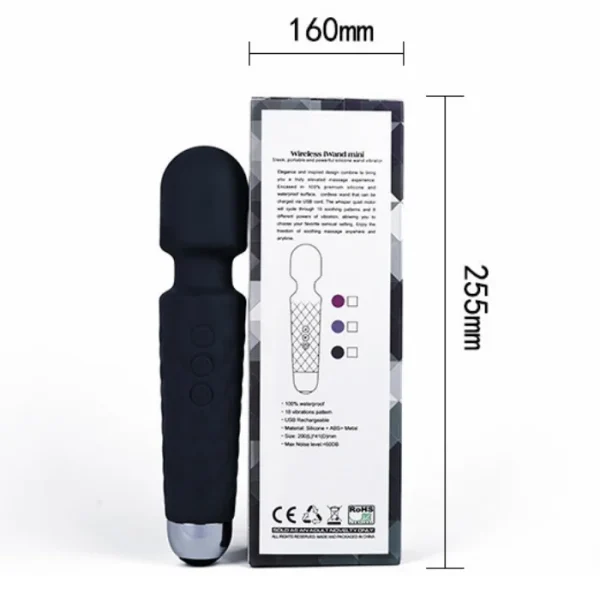 USB-Charged 20-Frequency Dildo Vibrator Wand Sex Toys for G-Spot AV Wand Vibrator - Image 3