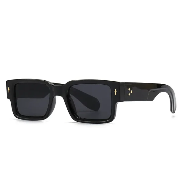 6035 Vintage Tortoiseshell Rivet Thick Frame Rectangle Sunglasses Women Men 2023 Design Retro Blue Lens Square Sun Glasses - Image 6