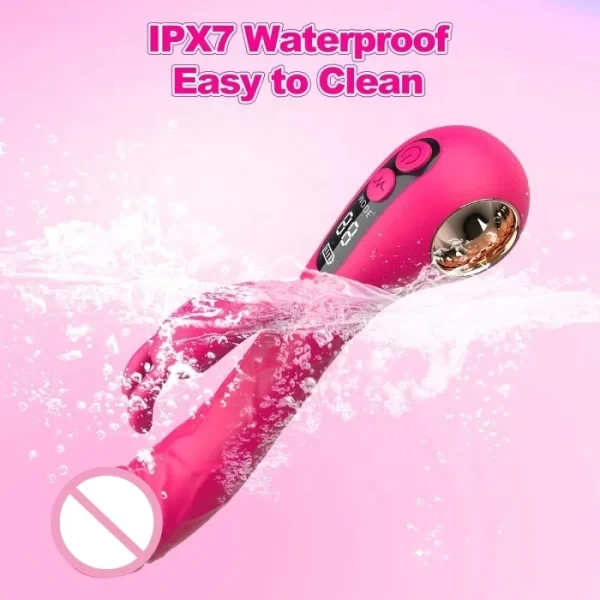 USB Rechargeable 9 Frequency Adult G Spot Clitoris Stimulator Realistic Bully Rabbit Vibrator with LCD Display for Women - Image 2
