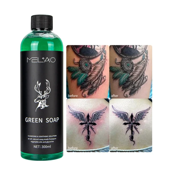 Pure Liquid Green Soap Tattoo Skin Deep Cleansing Tattoo Green Soap Tattoo Ahtercare - Image 3