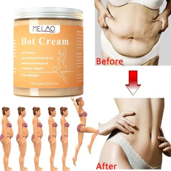 Private Label Custom Logo Natural Organic Body Weight Loss Belly Fat Burner Shaping Cellulite Burning Sweat Hot Slimming Cream - Image 2