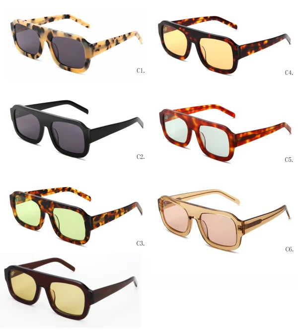 Big Vintage Sunglasses Men Oversized Frame Square Acetate Sun Glasses Women Polarized Sunshade Female - Image 3