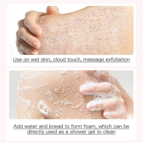 New Arrival Organic Whitening Skin Care Fruits SPA Whitening Moisturizing Body Scrub Private Label Exfoliating Rose Body Scrub - Image 2