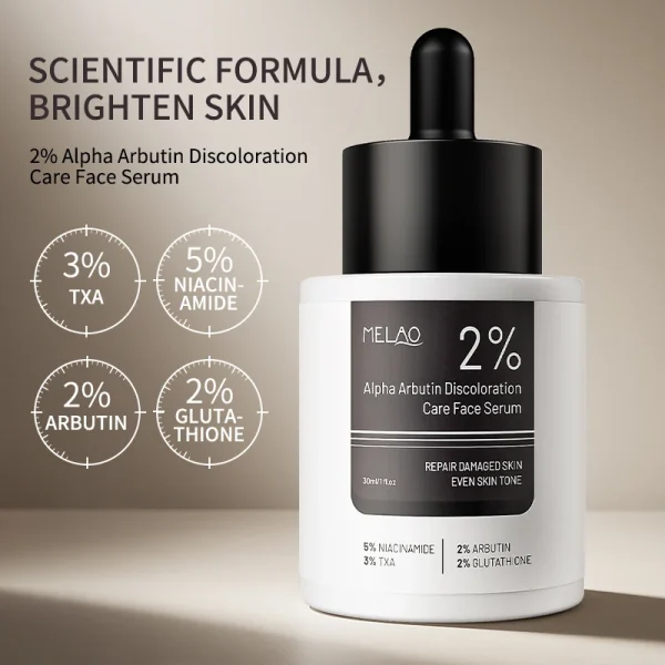 MELAO OEM Skincare Anti Aging Hyaluronic Acid Niacinamide Vitamin C E Skin Care Face Serum Facial Whitening Alpha Arbutin Serum