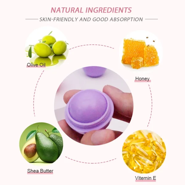 OEM/OEM Wholesale Organic Vegan Moisturizing Round Lip Balm Ball Container - Image 3