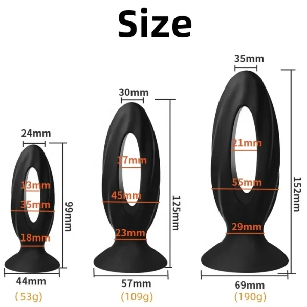 3 Sizes Adult Silicone Sex Toys Anal Plug and Vibrator for Couple's Anal Enjoyment - Image 2