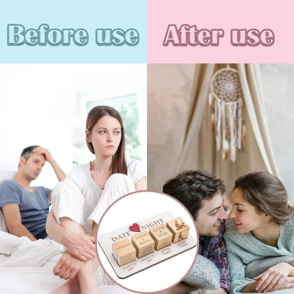 Date Night Dice for Couples Fun Night Dating Decision Dice Wooden Couple Dating Fun Dice Sex Toys - Image 3