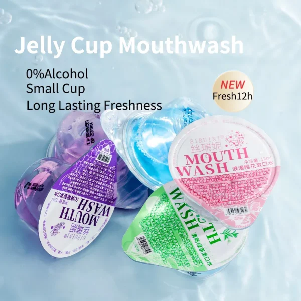 Free Samples Oral Care Private Label Mini Mouth Wash Custom Mint Fruit Jelly Cup Travel Size Mouthwash Alcohol Free Whitening - Image 4