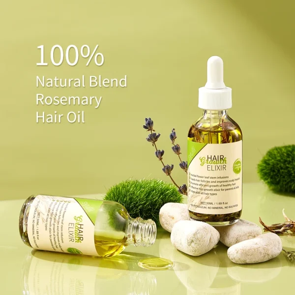 Private Label Natural Vegan Hair Growth Oil Serum Rosemary Mint Scalp Strengthening Rosemary Oil Hair Regrowth Treatment - Image 4