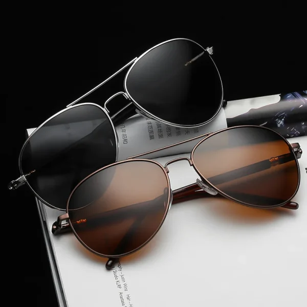 High Quality UV400 Fashion Unisex Polarized Shades Metal Spring Temple Women Brand Retro Luxury Sunglasses Men - Image 2