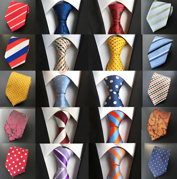 Black Red Solid Men's Ties for Weddings Grooms Necktie Classic Silk Tie Woven Jacquard Polyester  Paisley Neck Ties for Men Set - Image 2