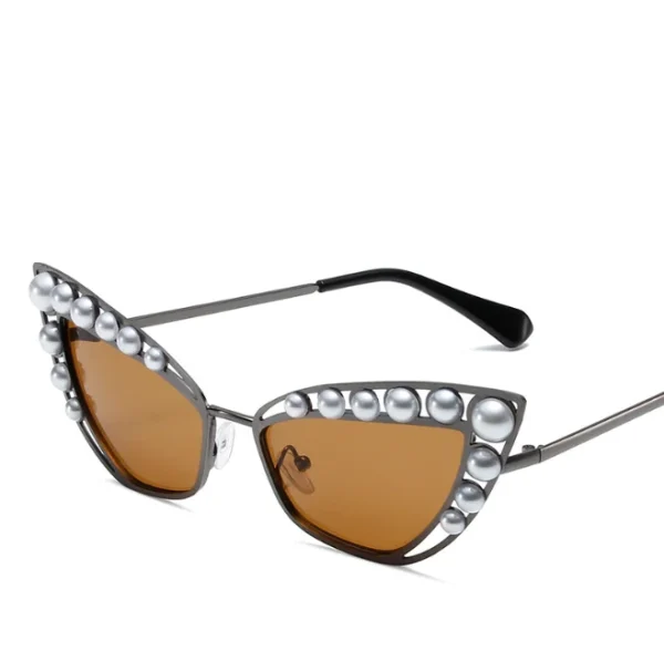 Cat Eye Y2K Sunglasses Women Fashion Metal Frame Sun Glasses Men Punk Outdoor Pearl Shades 2025 - Image 6