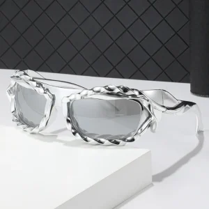 2025 Punk Sunglasses for Men and Women Futuristic Sun Glasses Vintage Braided Outdoor Sport Y2K Eyewear