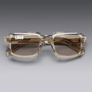 LMA 2411 Luxury Champagne Brand Custom Shades Vintage High Quality Women Men Polarized Lens Thick Square Acetate Sunglasses 2025