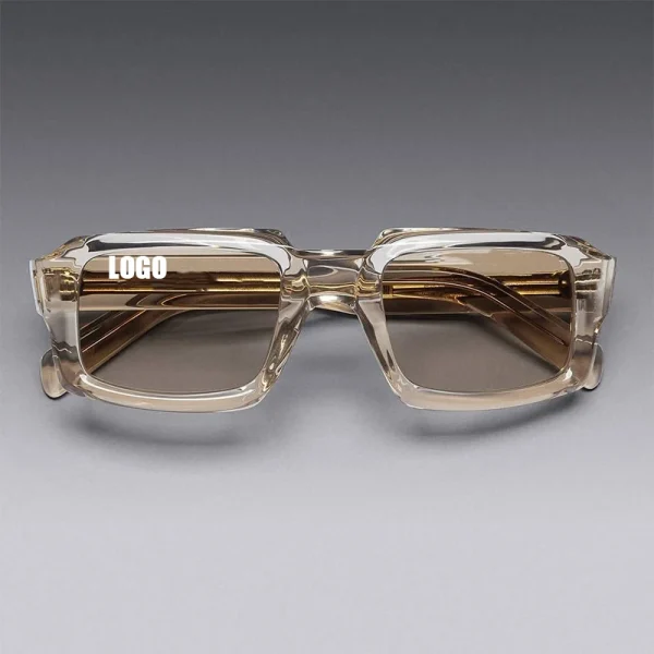 LMA 2411 Luxury Champagne Brand Custom Shades Vintage High Quality Women Men Polarized Lens Thick Square Acetate Sunglasses 2025