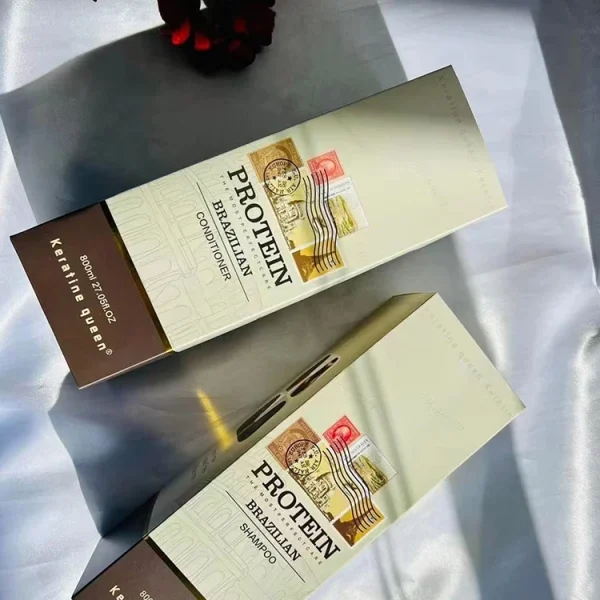 Luxury Best Protein Brazilian Shampoo & Leave-In Conditioner Set Silk Protein for Volume & Moisture Refreshing and Fluffy - Image 2