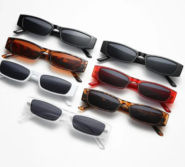 2022 Small Rectangle Sunglasses Unisex New Fashion Retro Square Narrow Frame Sun Glasses Trendy Vintage Streetwear Eyewear UV400 - Image 4