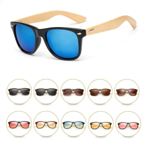 Newest PC Bamboo Women Sun Glasses Unisex Eco Friendly Custom logo Shades Bamboo Wooden Sunglasses for Men