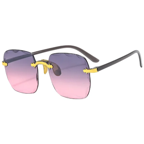 2024 New Frameless Cut Edge Sunglasses Fashion Summer Square Women Transparent Sun Glasses UV400 Shades - Image 3